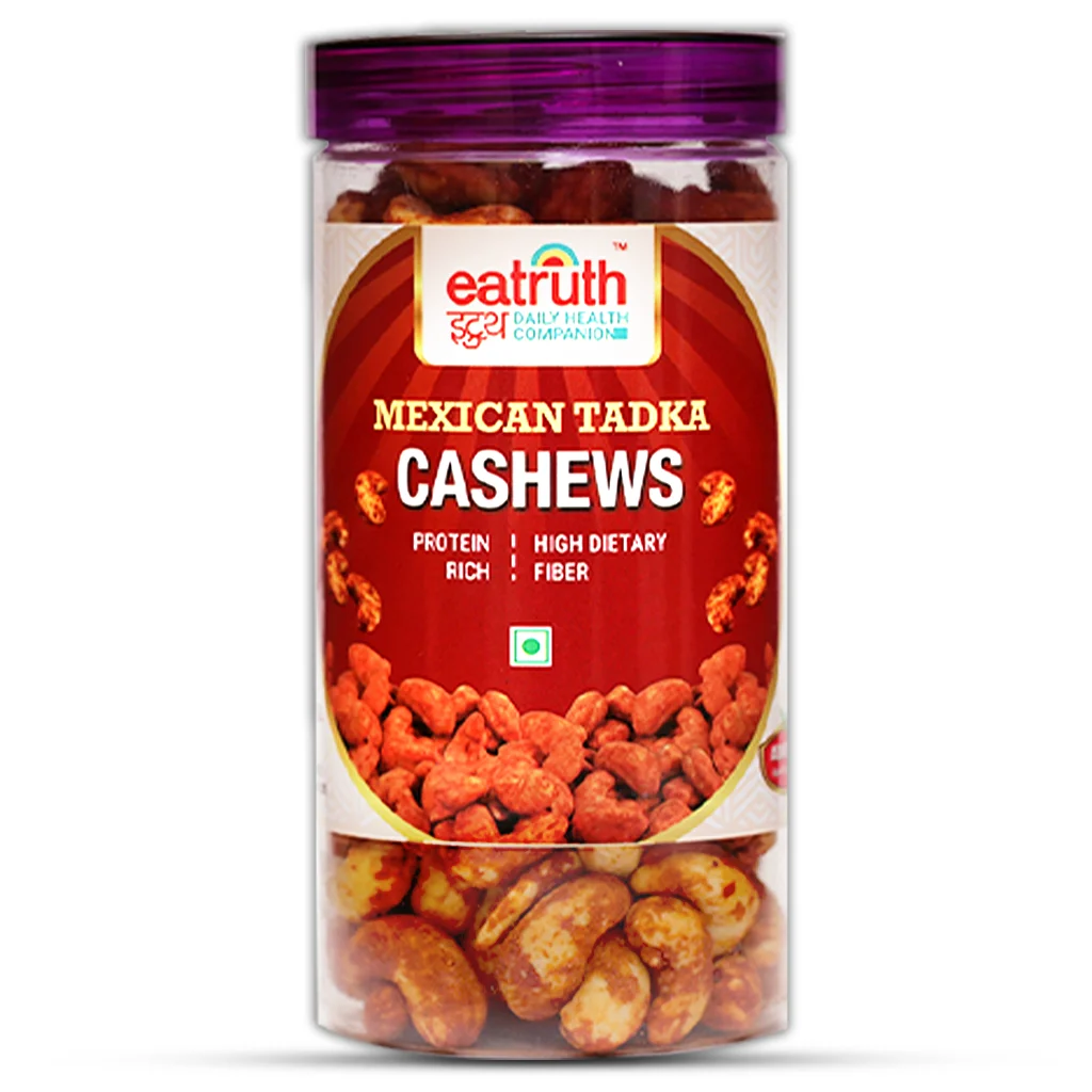 Mexican Tadka Cashews by Eatruth – spicy roasted cashew nuts rich in protein and high dietary fiber