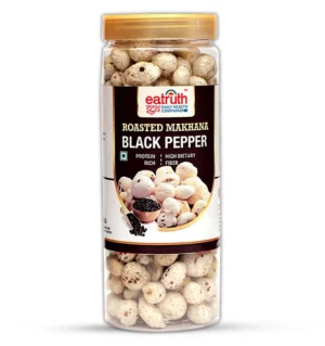 Roasted Makhana Black Pepper Crunchy Protein Rich Fox Nuts Snack