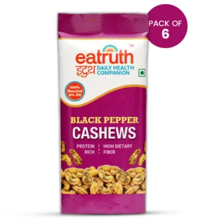 Eatruth Black Pepper Cashews Pack of 6 100% Roasted 0% Oil