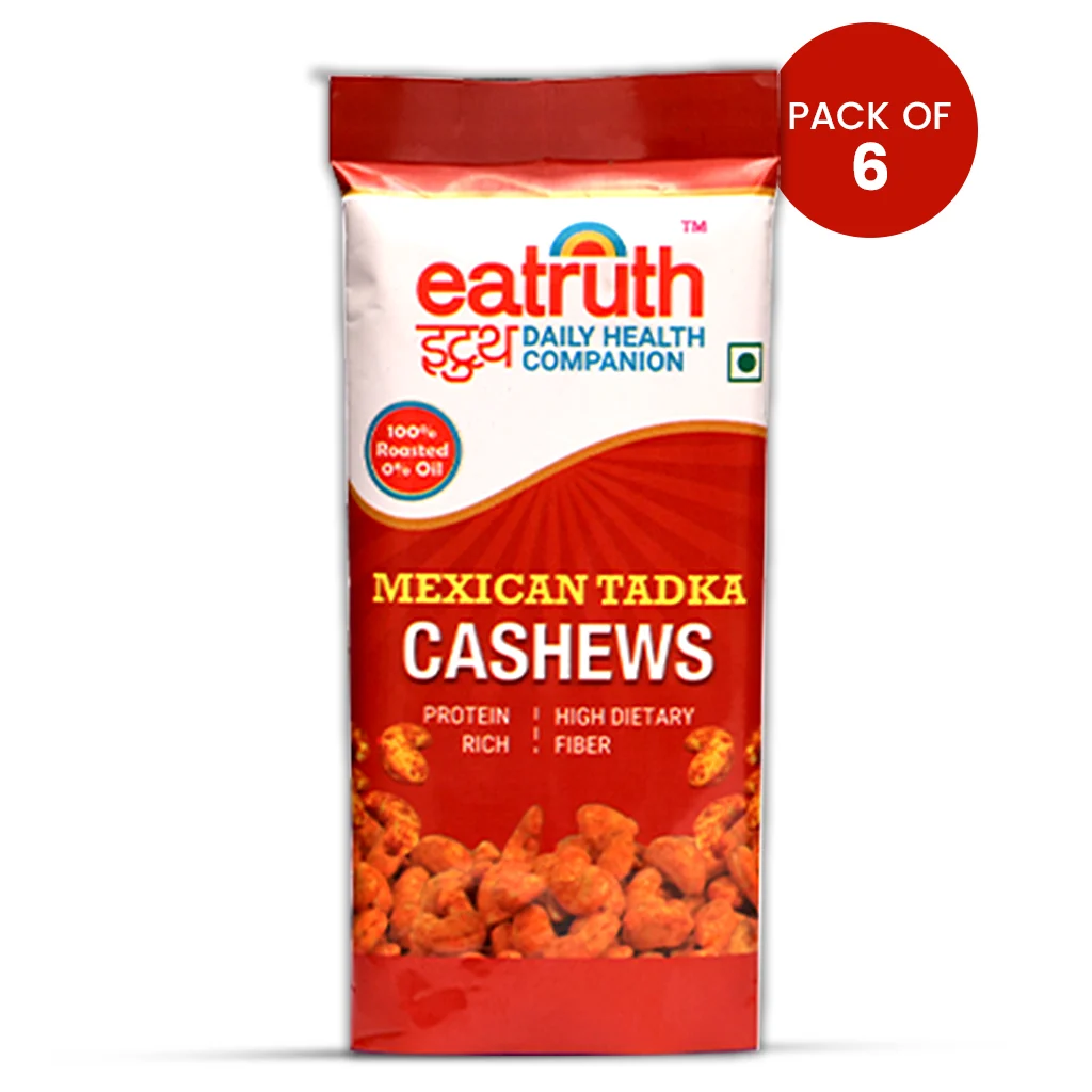 Eatruth Mexican Tadka Cashews Pack of 6 100% Roasted 0% Oil