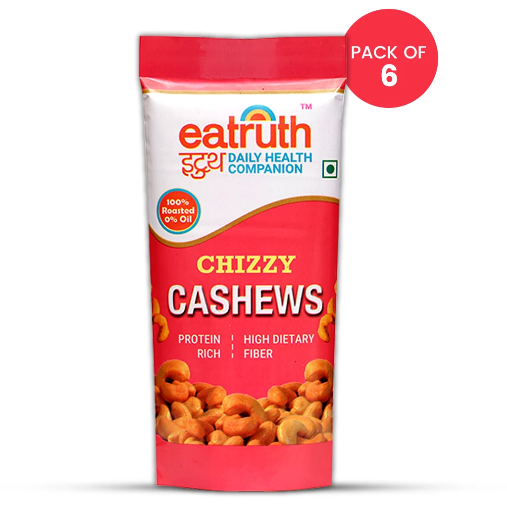 Eatruth Chizzy Cashews Pack of 6 100% Roasted 0% Oil