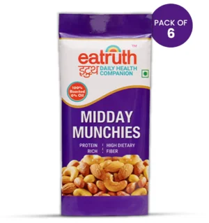 Eatruth Midday Munchies Pack of 6 100% Roasted 0% Oil Nut Mix