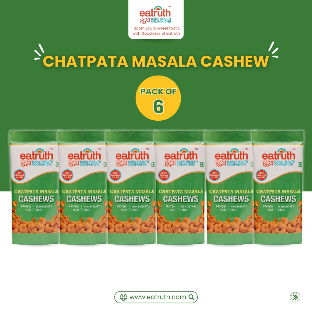 Eatruth chatpata masala cashews pack of 6 spicy roasted cashew nuts crunchy healthy snack